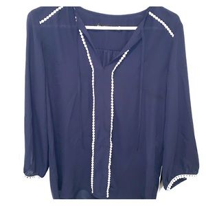 Zara Basics Navy Blue Blouse